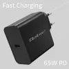 Oplader QOLTEC Super Quick PD 65W USB‑C Power Delivery 5–20V, 1x USB‑C, USB PD 3.0, Type-C-stekker, 65 W