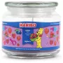 Waxinelicht Haribo A2168 rond braam-framboos-aardbei, roze, 100 mm × 100 mm, 300 g, glazen houder