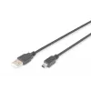 ASM AK-300108-018-S ASSMANN kabel USB 2.0 HighSpeed Canon Type USB A / Mini-USB B (5-polig) stekker 1,8 m