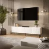 TV-kast cama meble LUCCA 4D, 2000×400×590 mm, wit, spaanplaat blad
