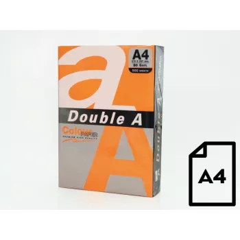 Kleurpapier Double A, 80 g, A4, 500 vel, saffraan