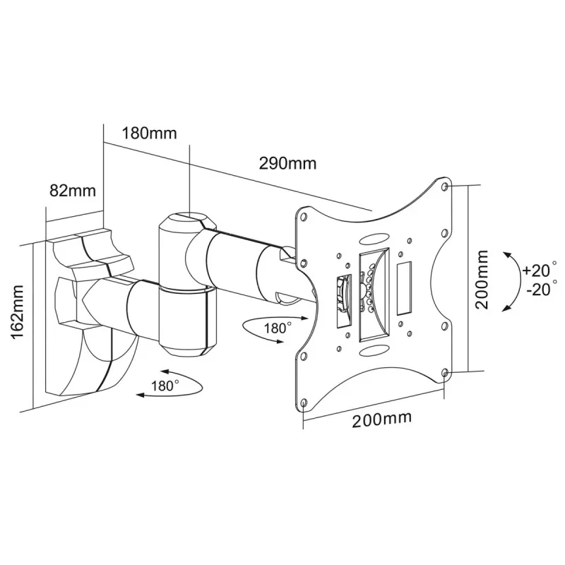 Maclean MC-503A verstelbare wandsteun voor 23 - 42 inch LCD tv LED plasma schermen
