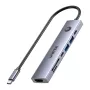 USB-C-hub Unitek H1124AGY01 met 100W PD, HDMI 2.0, 2x USB‑A, 2x USB‑C, SD/microSD-kaartlezer — aluminium