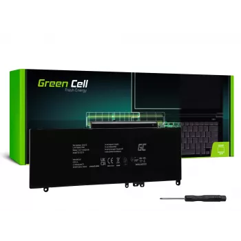 Groen Cell DE102V3 accu voor DELL Latitude E5250 E5450 E5550, 7,6 V 6200 mAh LiPo, zwart