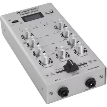 Mini-mixer Omnitronic GNOME-202P, 2-kanaals compacte mixer met 3-bands EQ