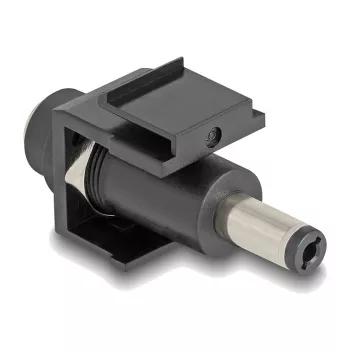 DeLOCK Keystone-module DC 5,5 x 2,5 mm bus naar DC 5,5 x 2,1 mm stekker zwart