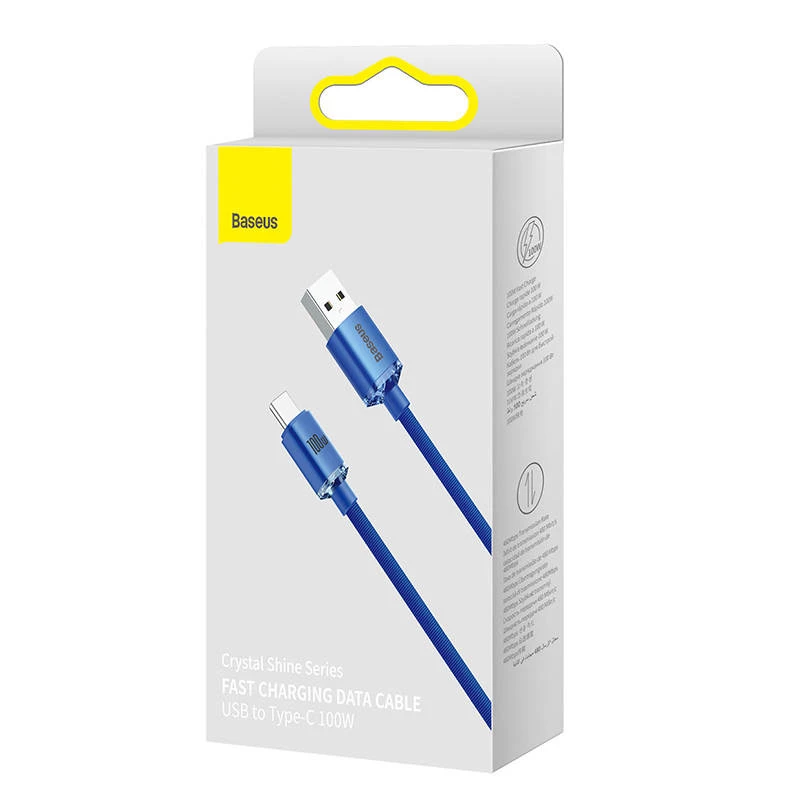 Baseus Crystal Shine kabel USB naar USB-C, 100W, 2m (blauw)