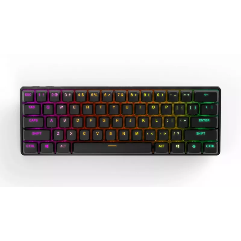 Mechanisch gaming-toetsenbord STEELSERIES Apex Pro Mini Wireless — 60% formfactor, USB + RF draadloos + Bluetooth, QWERTY US, zwart