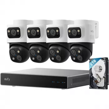 NVR-beveiligingsrecorder Eufy S4 Max — 8-kanaals, 4K (3840×2160), HDD 2 TB (tot 16 TB), zwart/grijs/wit