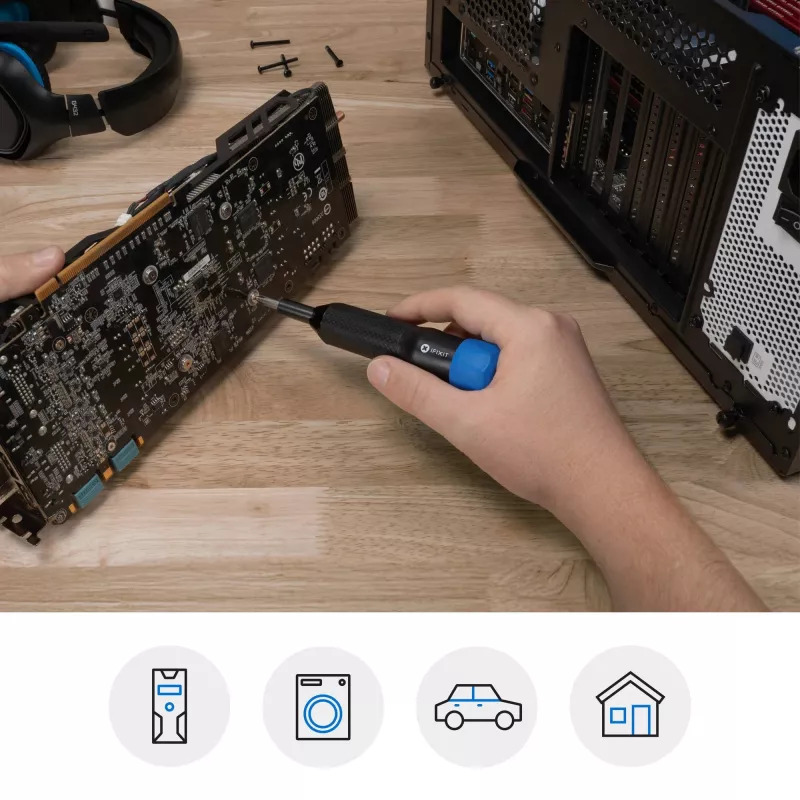 iFixit Narwhal 6-in-1 schroevendraaier met vergrendelbare draaikap, zwart