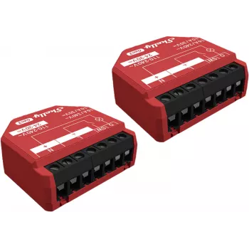 Slimme schakelaar Shelly SHELLY_1PM_GEN3_2ER — draadloos 110–240V, 1,2W verbruik, max. 240V, kunststof behuizing, 42×16×37 mm, 2 stuks