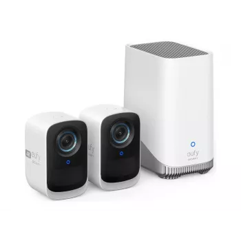 Eufy Security S300 EufyCam 3C 2-camera-set bewakingscamera buiten draadloos, 4K-camera, uitbreidbare lokale opslag tot 16 TB, gezichtsherkenning-AI