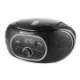 Draagbare CD-speler JVC RD‑E221B — zwart, CD/MP3, cassettedeck, USB-weergave, FM-radio, AUX, batterij-/netvoeding