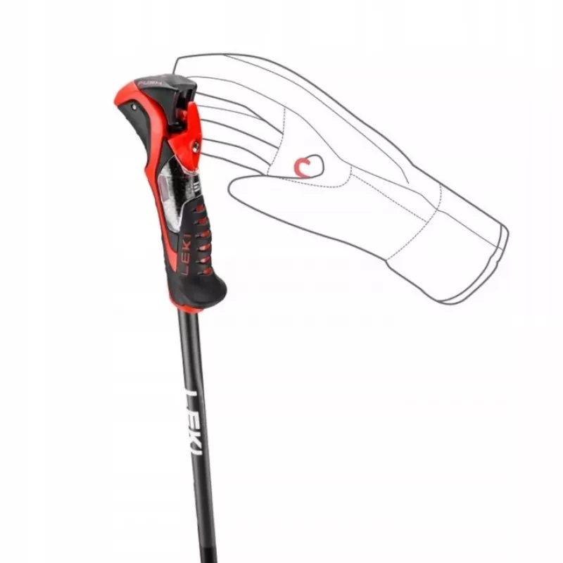 Skistokken Leki 3D AIRFOIL zwart/rood 120 cm