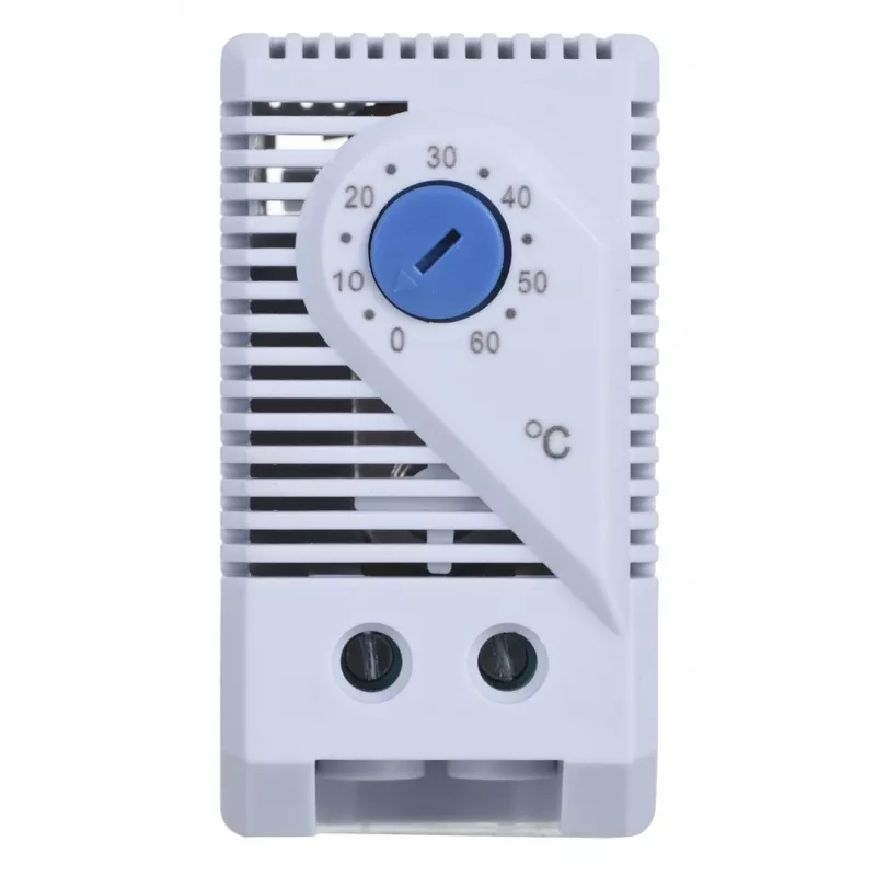 Thermostaat Alantec KTS, draaiknop, IP20, kunststofbehuizing, grijs, -45–70°C, 60×33×43 mm