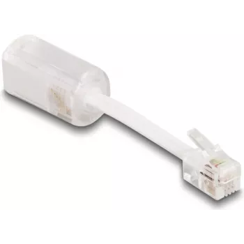 Kabel-genderadapter DeLOCK 88170 RJ10 0,03 m transparant wit