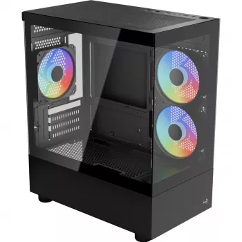 Micro/Mini-ITX computerbehuizing AEROCOOL Geh Viewport Mini-G-BK-v4 ARGB zwart