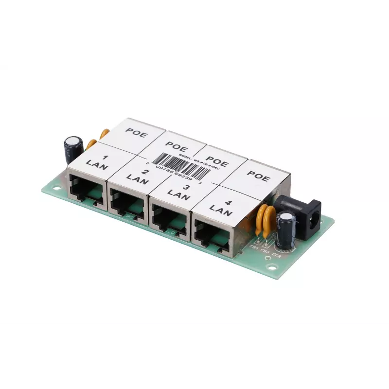 PoE-injector Extralink 4-poorts 4x 100 Mb/s RJ45, Fast Ethernet, 48 V, zonder behuizing