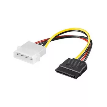 S-ATA-stroomkabel 1x 4-pins stekker naar 15-pins bus, lengte: ca. 15 cm, Good Connections® (5021-ATA)
