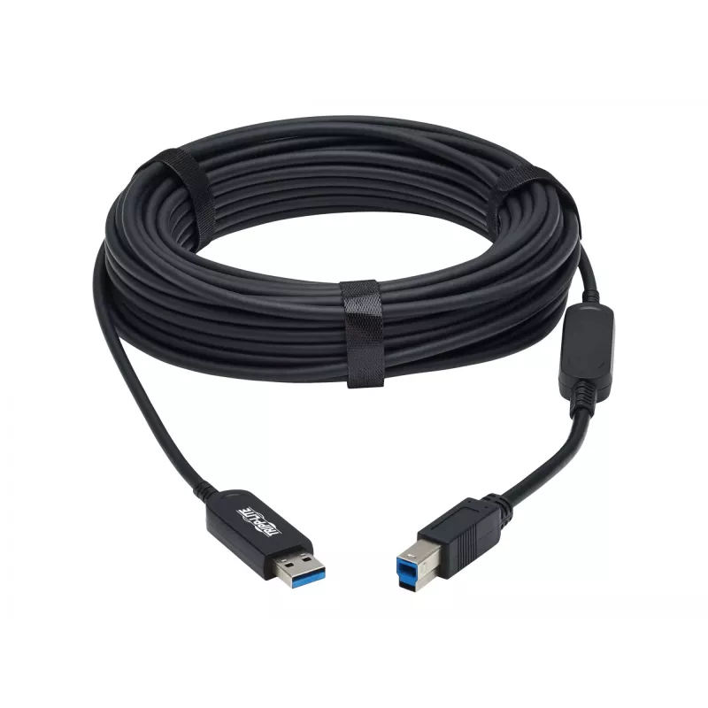 Eaton Tripp Lite Serie USB 3.2 Gen 1 Plenum-gecertificeerde glasvezel actieve kabel (AOC) - A/B M/M, zwart, 20 m - USB-kabel - USB Type-A (M) naar USB Type-B (M) - USB 3.2 Gen 1 - 20,0 m - P