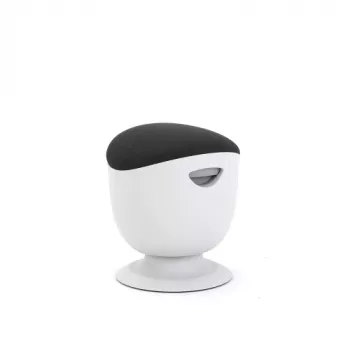 Ergonomische balanskruk up up Seul D48 — zwarte stoffen zitting, wit frame, in hoogte verstelbaar