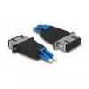 DeLOCK glasvezel-hybridekoppeling LC-duplex stekker naar SC-duplex koppeling blauw