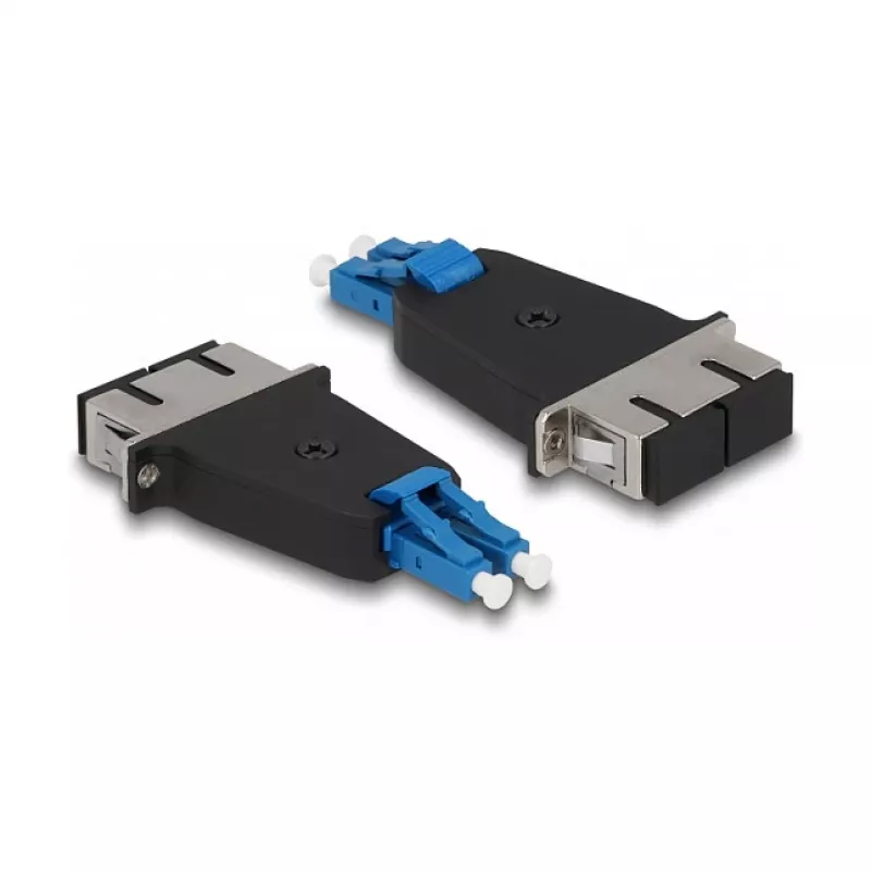 DeLOCK glasvezel-hybridekoppeling LC-duplex stekker naar SC-duplex koppeling blauw