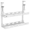 Kabelorganizer onder bureau MACLEAN MC-104 W, 2-laags stalen bak, wit, max. belasting 5 kg, voor tafeldiktes 0,5–5 cm