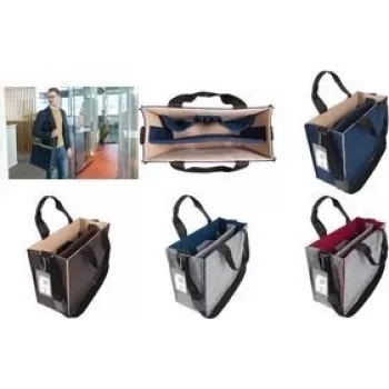 Notebooktas sigel Desk Sharing Bag Bicolor M blauw/beige voor 15,4-inch laptops