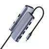 USB-C-hub Cudy UH500 — USB 3.2 Gen 1 Type-C-host, 6 aansluitingen met USB 3.2 Gen 1 Type-A en HDMI, 5000 Mbit/s, grijs/zilver