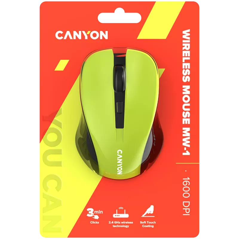Muis CANYON MW-1 draadloos geel CNE-CMSW1Y interface