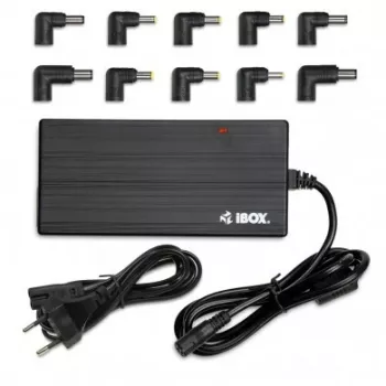 Voeding IBOX IUZ90WA 90 W, ingang 100–240 V, uitgang 4,5 A, instelbare spanning, voor binnen, zwart