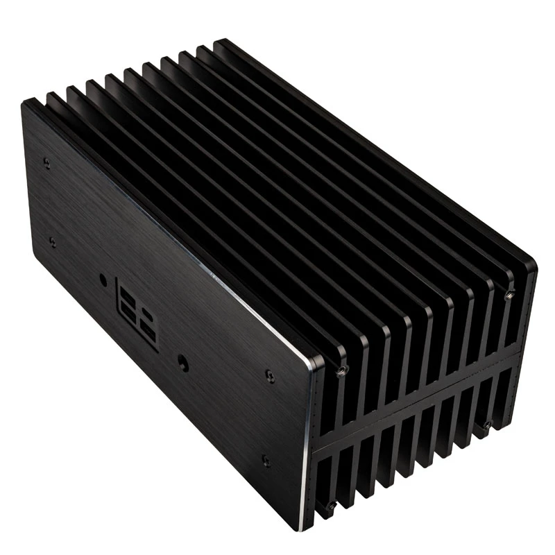 Akasa Turing ABX UCFF Ventilatorloze behuizing voor AMD Mini-pc (Gigabyte BRIX 4000U), aluminium, zwart