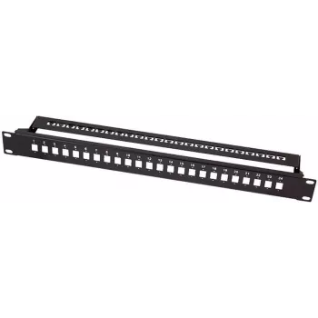 19 inch glasvezelpaneel voor 24x LC-duplex/SC-simplex koppelingen – zwart