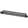 19 inch glasvezelpaneel voor 24x LC-duplex/SC-simplex koppelingen – zwart
