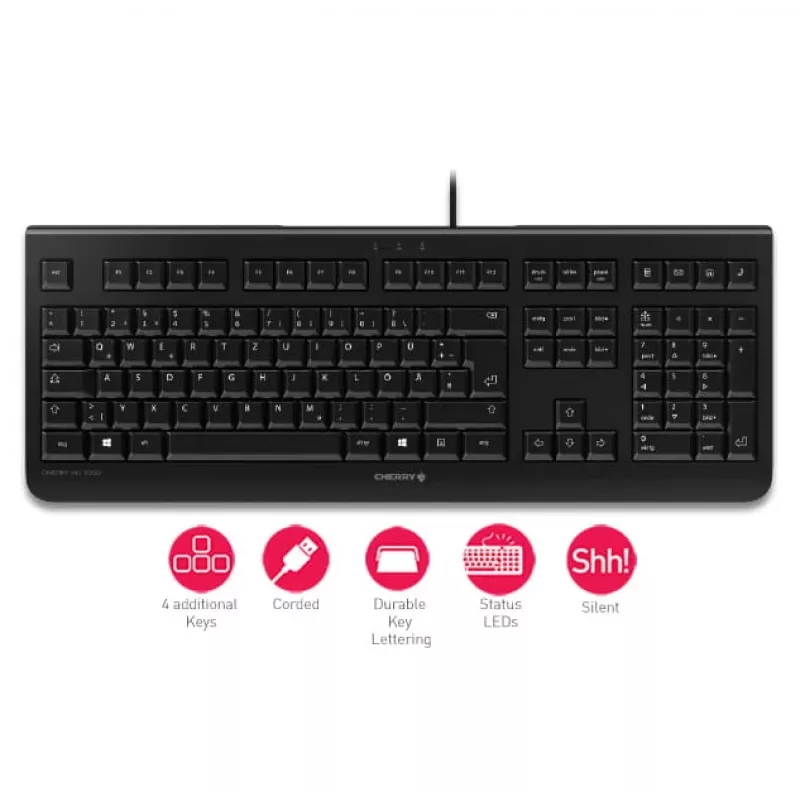 CHERRY KC 1000 toetsenbord Home USB Zwitserse indeling zwart