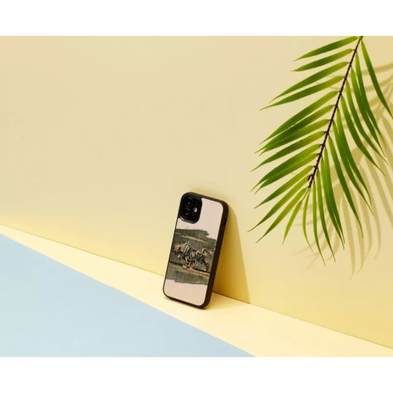 Telefoonhoesje Man and Wood voor iPhone 12 mini — wit stierdesign