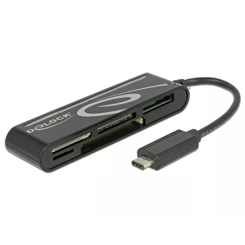 DeLOCK USB2.0 Card Reader USB Type-C male 5 slots - kaartlezer - all-in-one (multi-format) - USB-C (91739)