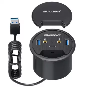 USB-hub GRAUGEAR G-THUB-AU-60 USB 3.2 Gen 1 Type-A zwart