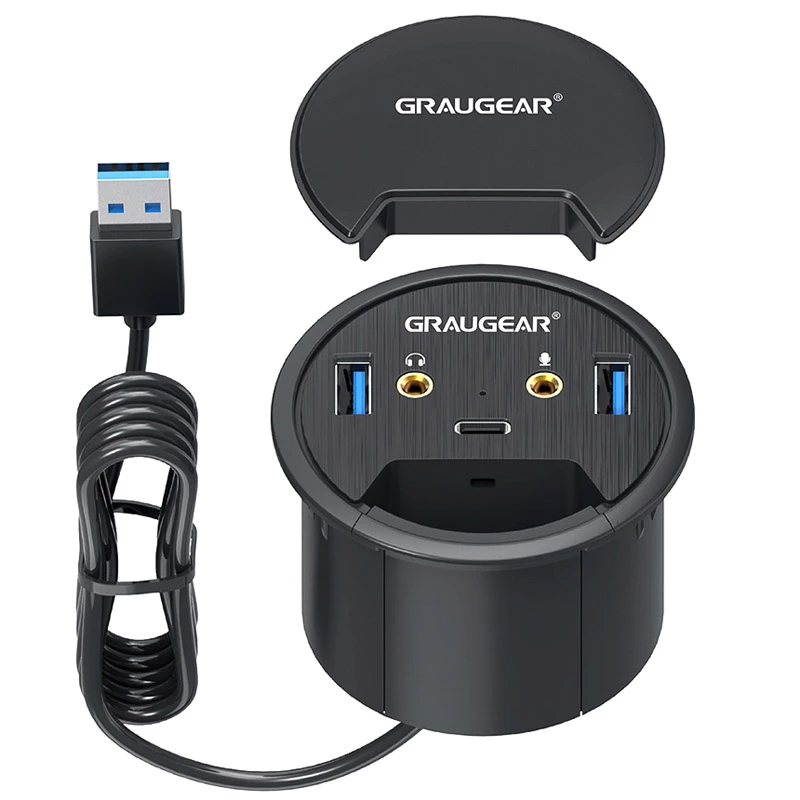 USB-hub GRAUGEAR G-THUB-AU-60 USB 3.2 Gen 1 Type-A zwart