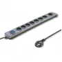 50168 Overspanningsbeveiliging 8 uitgangen Schuko 230 V 3 m grijs - overspanningsbeveiligingsstrip (8 Schuko-stopcontacten, type F, 230 V, 50 Hz - Qoltec