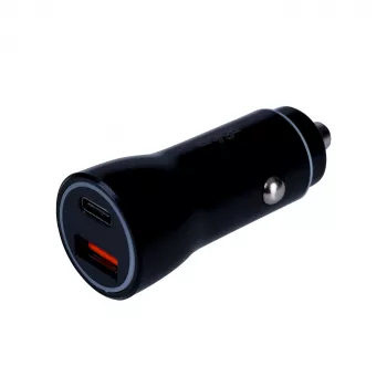 Autolader 12/24V Akyga AK-CH-16 36W USB-A + USB-C PD Quick Charge 3.0 5-12V / 1,5-3A zwart