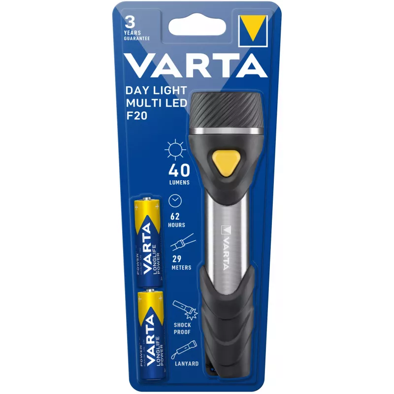 Handzaklamp Varta Day Light Multi LED F20 zwart zilver geel