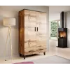 Cama Meble LOTTA 2D2D kledingkast, Wotan-eiken + mat zwart