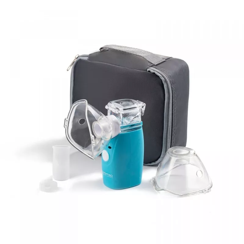 Stoominhalator HI-TECH MEDICAL ORO-MESH batterijgevoed blauw wit