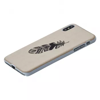 Smartphonehoes man and wood voor iPhone XS Max – Indian wit