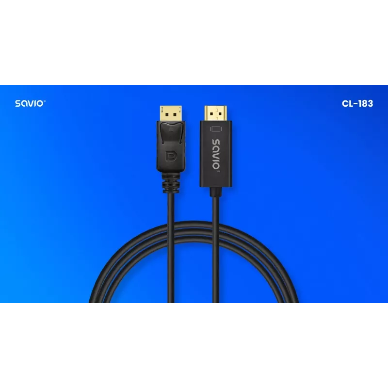 Kabel Display Port naar HDMI 1,5m, CL-183 Savio SAVKABELCL-183