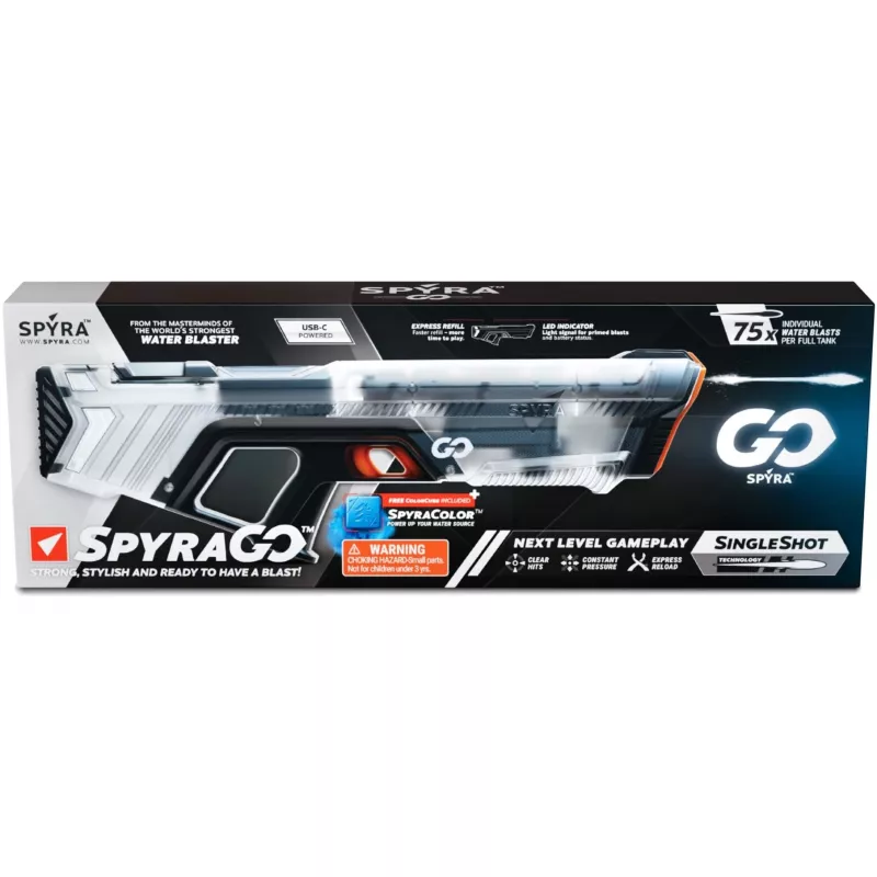 Waterpistool SpyraOne SpyraGO Clear transparant — compact oplaadbaar waterpistool SPGO1T