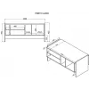 Cama PORTO bank/tafel 100x50x46 eiken/zwart