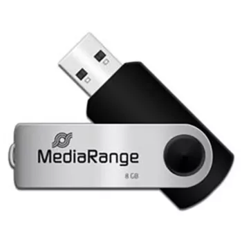 MediaRange MR908NTRL USB-stick 8 GB USB Type-A 2.0 zwart - zilver (MR908NTRL)